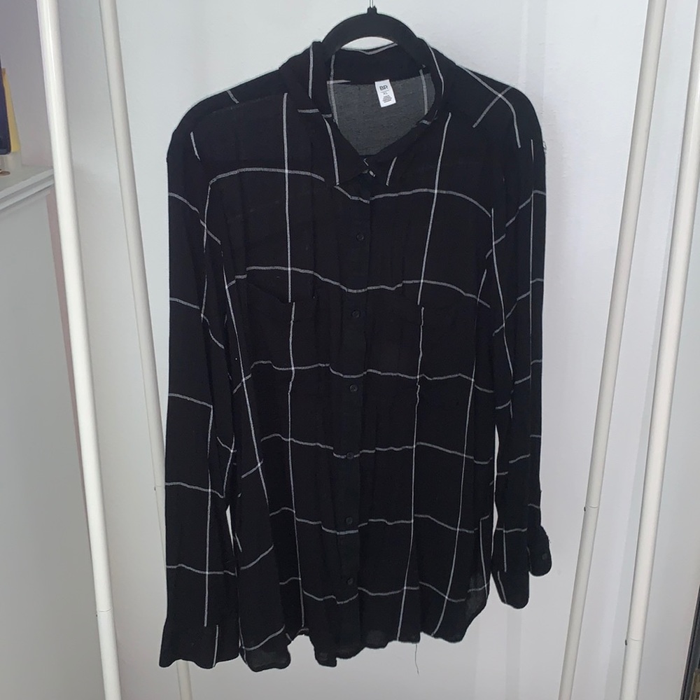 Black workwear button up shirt